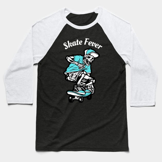 Skate Fever Baseball T-Shirt by Jimmynice